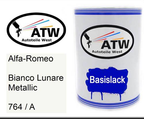 Alfa-Romeo, Bianco Lunare Metallic, 764 / A: 500ml Lackdose, von ATW Autoteile West.